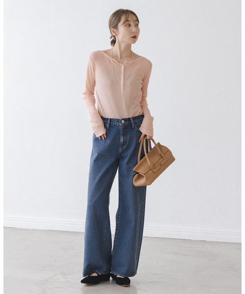 NOBLE（ノーブル） tシャツ シアーテレコヘンリーネックプルオーバー