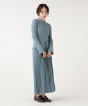 パーティードレス ワンピース 襟付き リブニッ...の詳細画像2