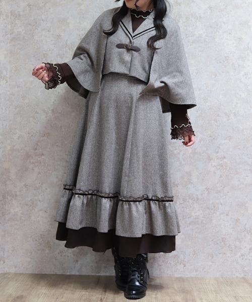 axes femme（アクシーズ ファム） ブルゾン アウター ヘリンボンケープ