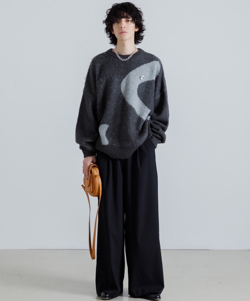 「SINSS」 長袖ニット LARGE チャコール メンズ_画像5