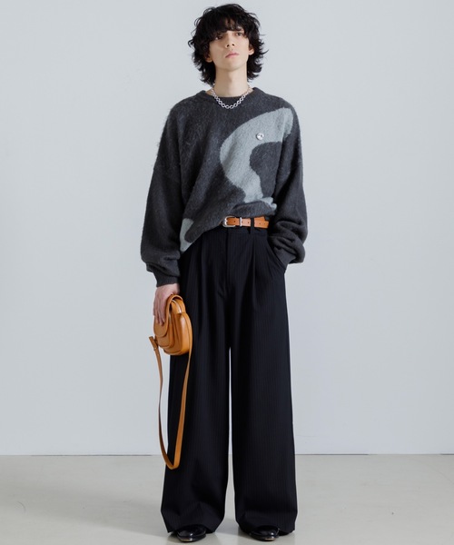 「SINSS」 長袖ニット LARGE チャコール メンズ_画像6