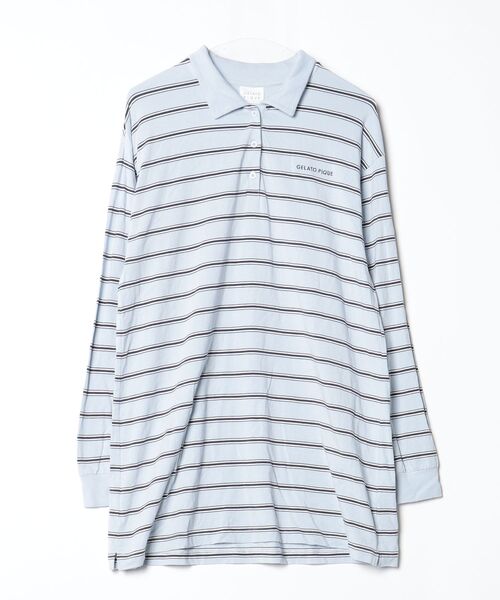 gelato pique（ジェラートピケ） ボーダー柄長袖ワンピース ONE SIZE