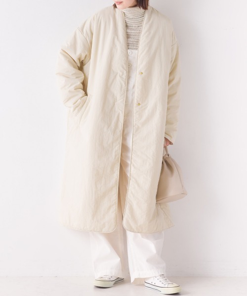 「OMNES」 ノーカラーコート FREE ブラック レディース_画像2