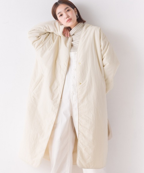 「OMNES」 ノーカラーコート FREE ブラック レディース_画像6