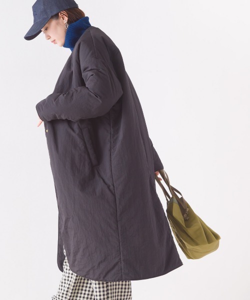 「OMNES」 ノーカラーコート FREE ブラック レディース_画像8