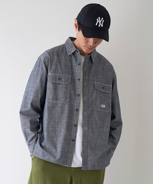 【MASTER ＆ Co.】別注ワークシャツ シャツ SMITH'S（スミス）別注ロングスリーブワークシャツ メンズ
