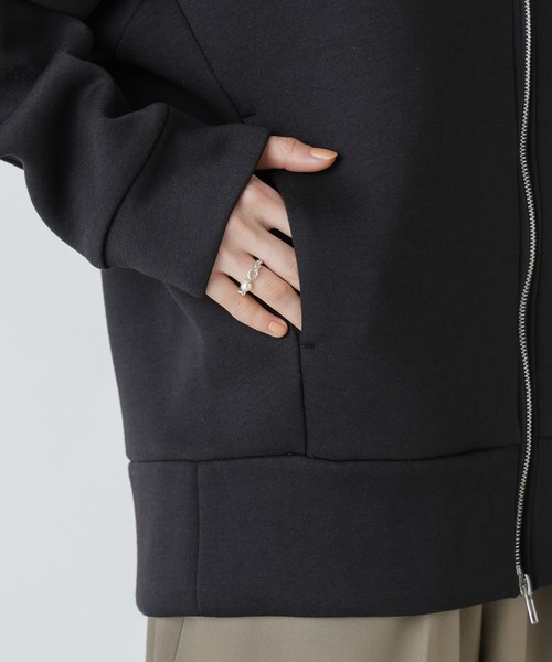 「NANO universe」 ジップアップパーカー M ライトベージュ レディース_画像6