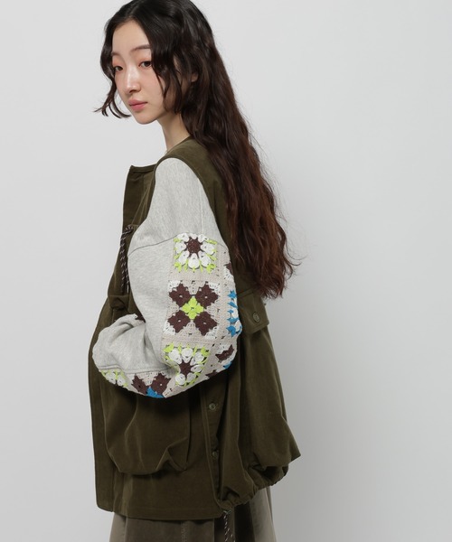 「niko and...」 スウェットカットソー LARGE ライトグレー レディース_画像4