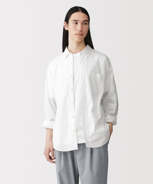 メンズシャツ　無印良品 紳士 洗いざらしオックスボタンダウン長袖シャツ | 無印良品