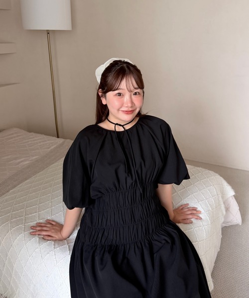 ワンピース 2-way ｗaist gathered onepiece/2wayウエストギャザーワンピースの画像
