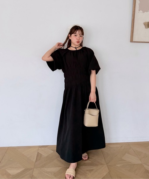 ワンピース 2-way ｗaist gathered onepiece/2wayウエストギャザーワンピースの画像