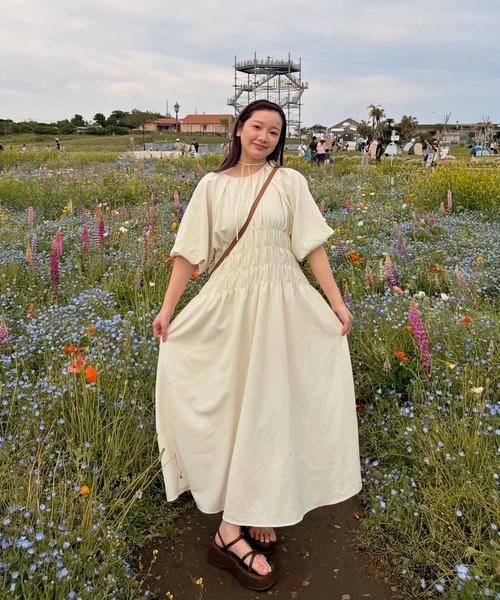 ワンピース 2-way ｗaist gathered onepiece/2wayウエストギャザーワンピースの画像