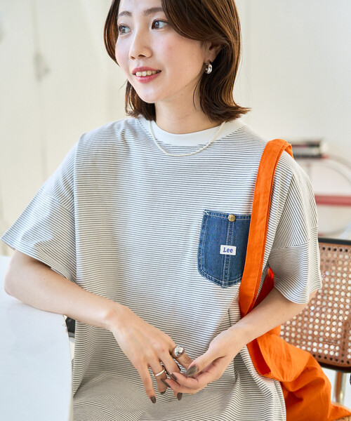 ワンピース 限定展開 Lee × FREAK'S STORE/リー 別注 デニムポケット 半袖 ワンピース(Tシャツワンピース)の画像