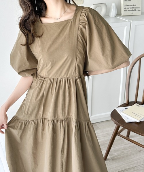 「classicalelf」 半袖ワンピース X-LARGE ベージュ レディース_画像4