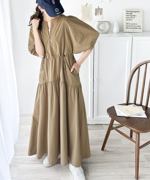 「classicalelf」 半袖ワンピース X-LARGE ベージュ レディース_画像5