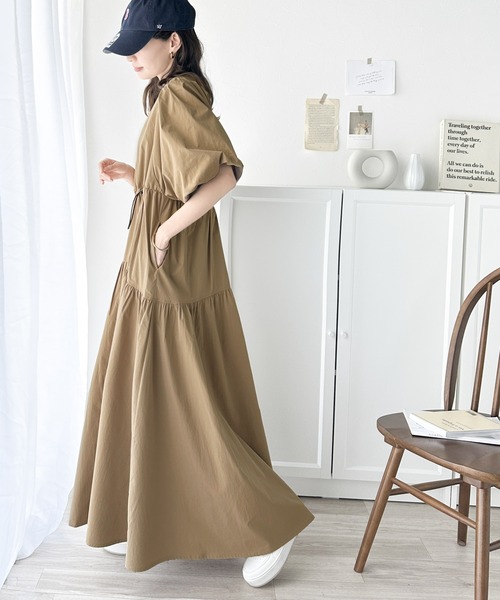 「classicalelf」 半袖ワンピース X-LARGE ベージュ レディース_画像6
