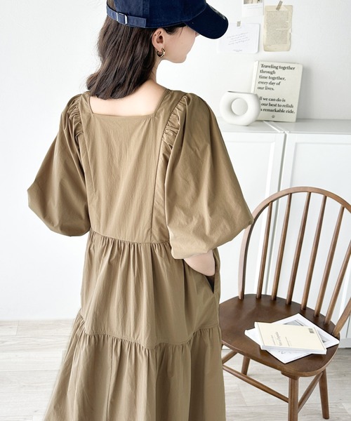 「classicalelf」 半袖ワンピース X-LARGE ベージュ レディース_画像7
