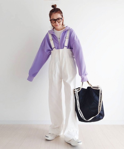 「CORNERS」 スウェットカットソー M パープル レディース_画像4