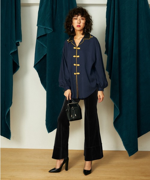 「PAMEO POSE」 ブーツカットパンツ SMALL オレンジ レディース_画像4