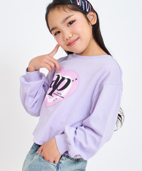 ANAP kids（アナップキッズ） tシャツ クロップドハートプリントロンT