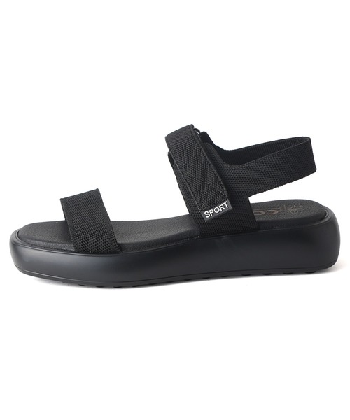 「coca(ANDEX shoes product)」 フラットサンダル MEDIUM ブラック レディース_画像6