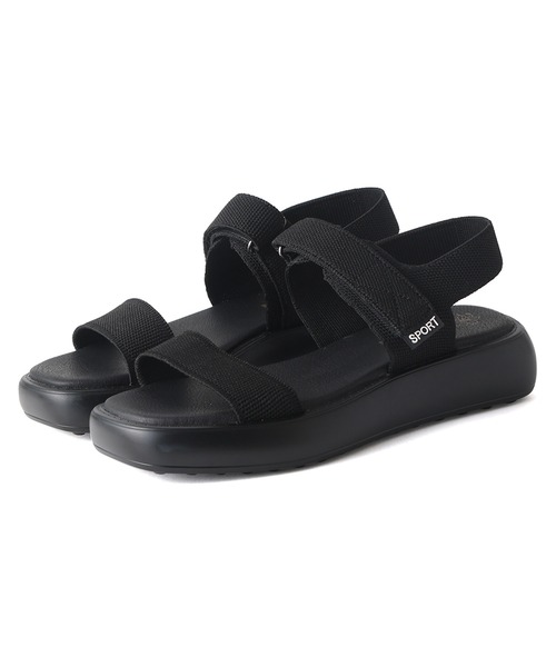 「coca(ANDEX shoes product)」 フラットサンダル MEDIUM ブラック レディース_画像7