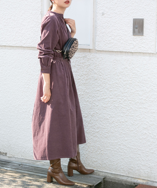 「KBF+」 長袖ワンピース ONE パープル レディース_画像5