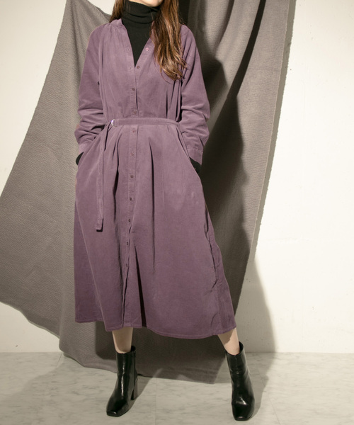 「KBF+」 長袖ワンピース ONE パープル レディース_画像6