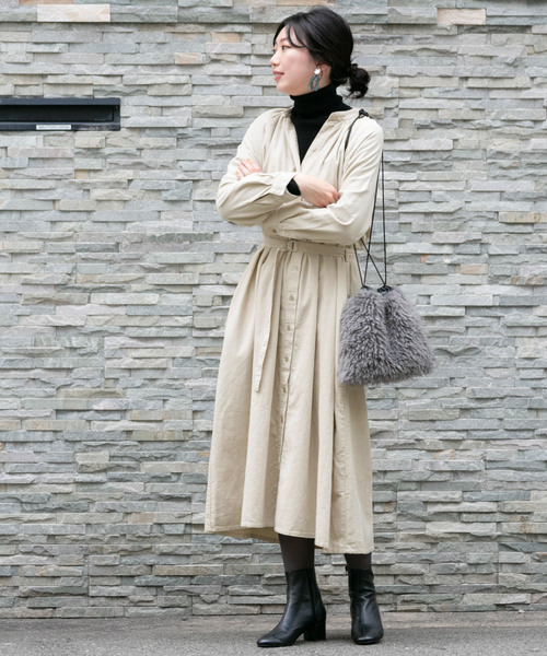 「KBF+」 長袖ワンピース ONE パープル レディース_画像8