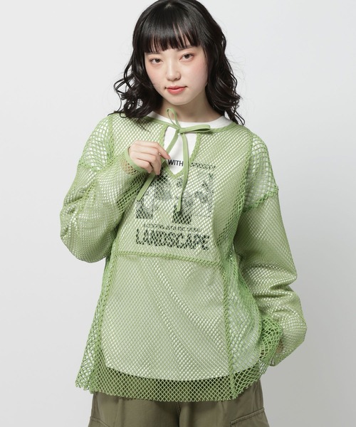 niko and…（ニコアンド） tシャツ リメイク風メッシュプルオーバー 