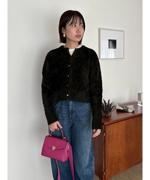 「Mila Owen」 ニットカーディガン ONE SIZE ブラック レディースの画像