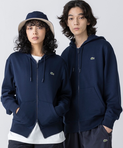 「LACOSTE」 ジップアップパーカー 4 ネイビー メンズ