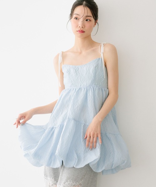 Heather（ヘザー） ワンピース ジャガードバルーンリボンミニ