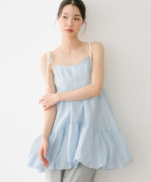Heather（ヘザー） ワンピース ジャガードバルーンリボンミニ