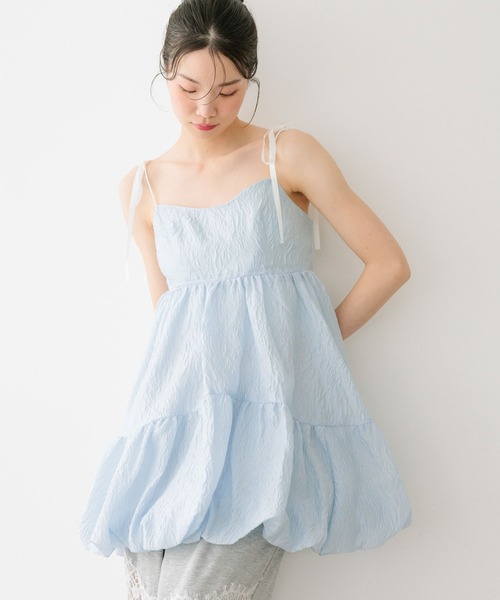 Heather（ヘザー） ワンピース ジャガードバルーンリボンミニ