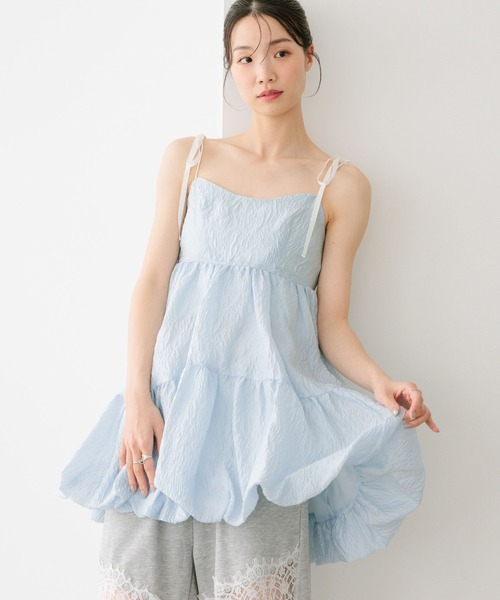 Heather（ヘザー） ワンピース ジャガードバルーンリボンミニ