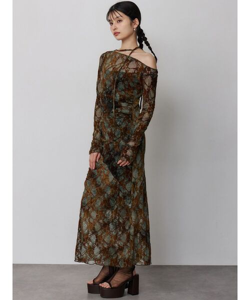 MURUA（ムルーア） 厚底 サンダル 夏 メッシュシアーブーツサンダル