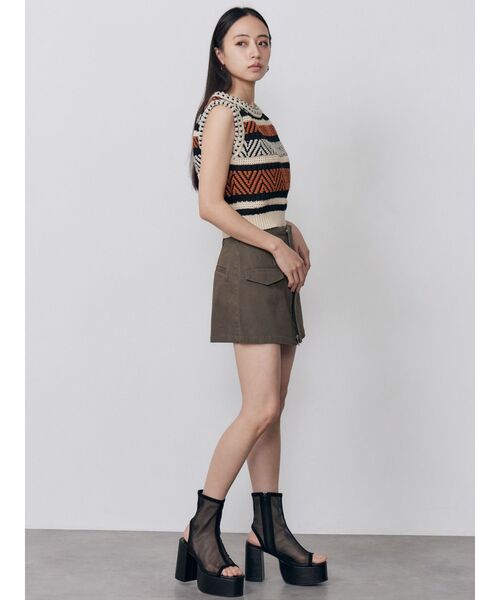 MURUA（ムルーア） 厚底 サンダル 夏 メッシュシアーブーツサンダル