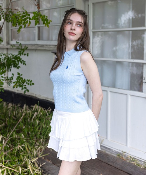 【 うさと 】 うさとの服 ノースリーブトップス U.S. POLO ASSN.（ユーエスポロアッスン） ニット セーター 「U.S.