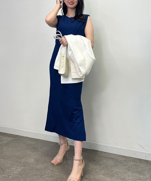 「anuans」 ノースリーブワンピース MEDIUM ホワイト レディース_画像2
