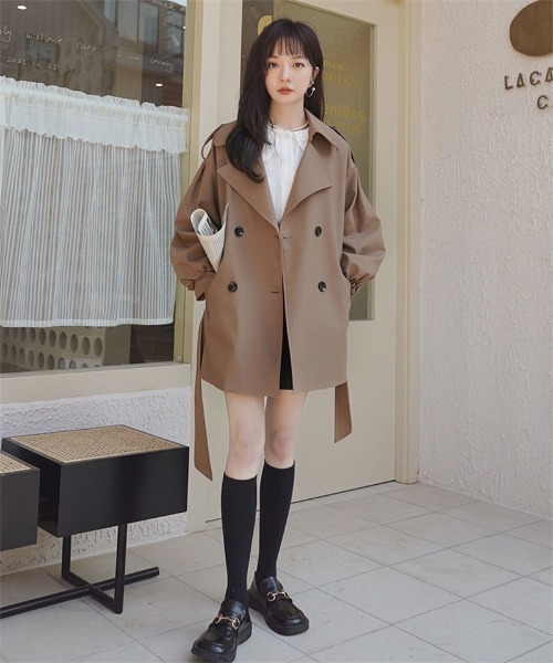 「おしゃれスタ」 トレンチコート M ブラウン レディース_画像8