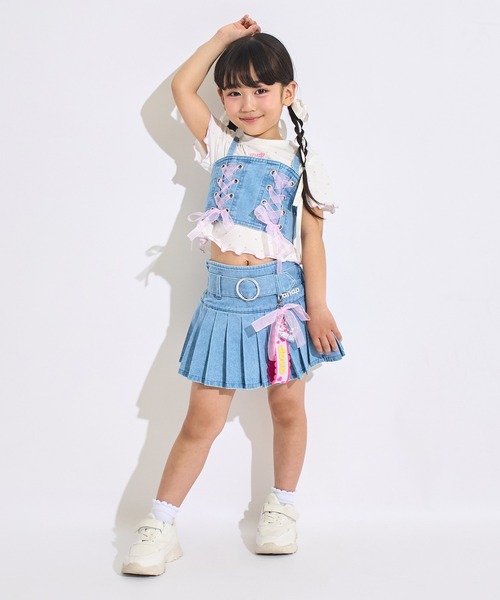 ANAP kids（アナップキッズ） スカート リボンチャーム付 フェイク
