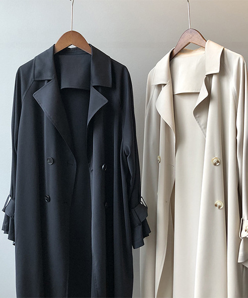 「c.u.l」 トレンチコート L ブラック レディース_画像6