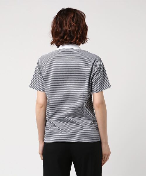 「DANTON」 半袖ポロシャツ 34 ネイビー レディース_画像3