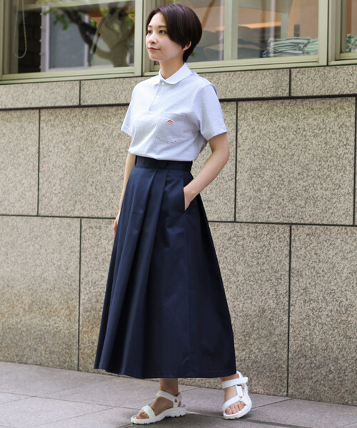 「DANTON」 半袖ポロシャツ 34 ネイビー レディース_画像4