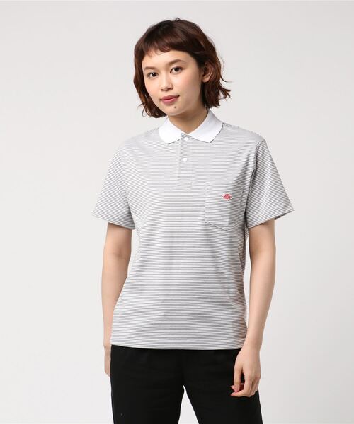 「DANTON」 半袖ポロシャツ 34 ネイビー レディース_画像8