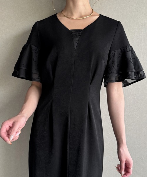 「junoah」 半袖ワンピース MEDIUM アイボリー レディース_画像4
