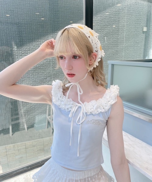 lilLilly（リルリリー） タンクトップ ノースリーブ フリルタンク