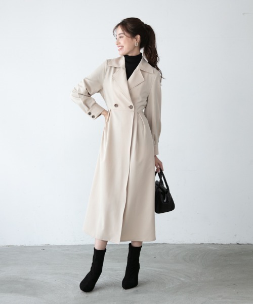 「M.deux」 長袖ワンピース MEDIUM ベージュ レディース_画像3