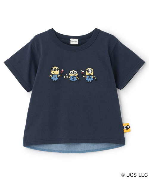 APE　ミニオンTシャツ　2XL　青 petit main tシャツ 「WEB別注」「ミニオン」布帛切り替え半袖Tシャツ